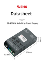 Catu Daya AC DC Arus Konstan SE-1500, Arus dan Tegangan Dapat Diatur, 1500W, 13.8V 14.6V 27.6V 29.2V 41.4V 43.8V 55.2V 58.4V