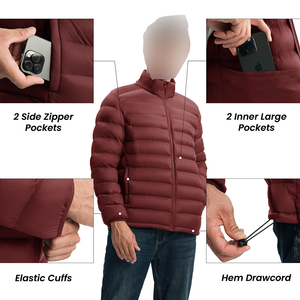 Vestes d'hiver matelassées pour hommes, légères, imperméables, à capuche, surdimensionnées, avec logo personnalisé en gros, veste d'extérieur en 2026 - Product Image 6