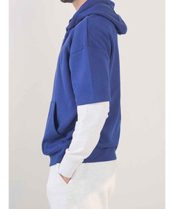 เสื้อฮู้ดสวมหัวแขนครึ่งแขนสำหรับผู้ชาย2024โลโก้ขนาด XS ขนแกะฝรั่งเศสเทอร์รี่พิมพ์ลายสีทึบสำหรับฤดูหนาว - Product Image 6