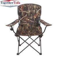 Chaise de camping pliante camouflage avec porte-gobelet, chaise d'extérieur portable, cadre métallique robuste pour la pêche et la plage, directement de l'usine