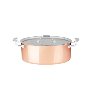 La mini casserole ronde en cuivre haute en vente avec couvercle en acier inoxydable garde les aliments chauds et frais pour la table - Product Image 3