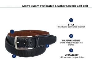 เข็มขัดกอล์ฟ35มม. แบบมีรูสำหรับผู้ชายหนังแท้พร้อมเข็มขัดหัวเข็มอัลลอยสำหรับผู้ชายโลโก้ออกแบบได้ตามต้องการ - Product Image 6