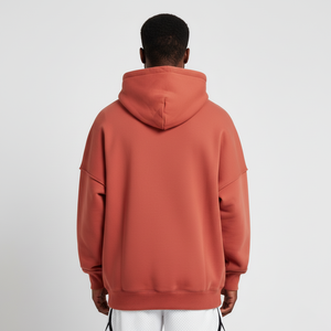 Vente en gros de sweats à capuche pour hommes en molleton 100% coton, surdimensionnés, épais, pour l'hiver, basiques, avec impression personnalisée en relief et broderie 3D - Product Image 6