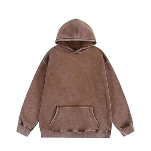 Sweat à capuche en polaire lourd surdimensionné pour homme, en polyester/rayonne crocheté, pull vintage imprimé personnalisé, motif de lettres d'hiver - Product Image 2