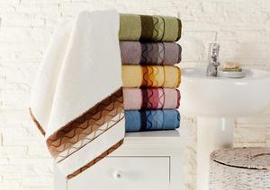 Ensemble de serviettes de bain et de toilette en coton biologique mélangé jacquard, doux, séchage rapide, tissé, écologique, couleur unie, rectangulaire - Product Image 5
