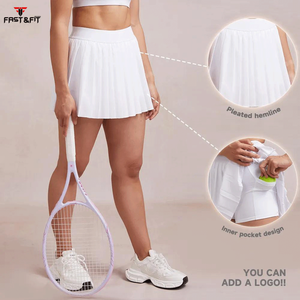 กระโปรงเทนนิสผู้หญิงกระโปรงเทนนิสทำจากปากีสถานชุดกีฬาแฟชั่นออกแบบโลโก้ได้ตามต้องการ - Product Image 3
