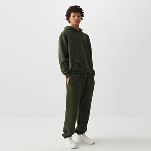 Ensemble de survêtement et pantalon de jogging pour homme à capuche, poids lourd, uni, écologique, 100% coton, logo/couleur personnalisable pour la vente en gros - Product Image 1
