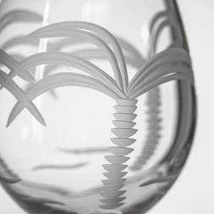 Verre à vin gobelet vintage 18oz en cristal soufflé à la main, motif palmier, sans plomb, gravé à la roue diamantée, nouveau design, pour fête - Product Image 6