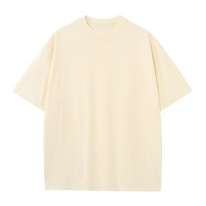 100% algodón pesado camiseta verano color sólido 230 G hombres blanco casual todo-fósforo cuello redondo otoño hombro manga corta - Product Image 1