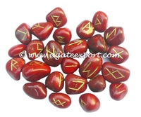 Fournisseurs 25pcs cristal naturel Rune Wicca énergie pierres Reiki dégringolé gravé lettrage cristal Rune Set