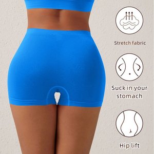 Shorts Bermuda de Cintura Media con Control de Abdomen, 100% Algodón Transpirable, con Cintura Elástica para Gimnasio, Yoga, Correr, Entrenamiento, Baile - Product Image 3