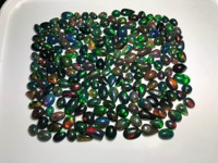 100% Cabochon d'opale noire éthiopienne naturelle, AAA + pierre d'opale noire brillante Welo de grande qualité, mélanger la forme et la taille,