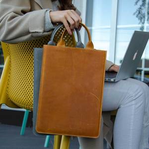 Classic Genuine Leather Modern Portable <b>Laptop</b> Sleeve Handmade Business Organizer Office Portfolio Durable Executive Retro <b>Work</b> - Product Image 2