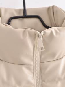 Chaqueta de Moda para Mujer, Cuello Alto, Cremallera, Corta, Acolchada - Product Image 3