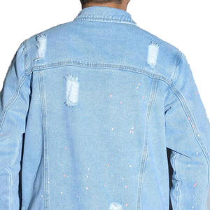 Chaqueta vaquera con cuello para hombre elegante azul vintage al por mayor de primavera personalizada - Product Image 4