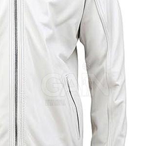 Veste en cuir pour hommes de coupe ajustée de fabrication professionnelle tenue décontracté veste d'hiver extérieure épaisse de mode avec la coutume - Product Image 4
