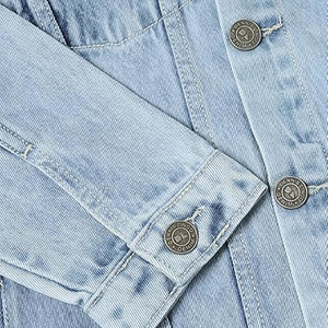 New Winter Fashion Solid Blue Men's Casual Style Denim Jacket <b>Large</b> Size 100% Cotton Stand Collar Personality Touch <b>Canvas</b> - Product Image 5