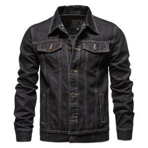 Ventes en gros de vestes en jean vintage pour hommes, vestes en jean de haute qualité lavées, épaules tombantes, style streetwear, jeans amples pour hommes - Product Image 5