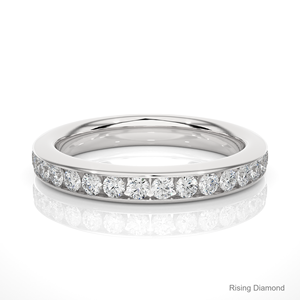 0,96 CTW corte redondo laboratorio cultivado diamante completo eternidad conjunto CVD boda banda oro rosa aniversario regalo anillos - Product Image 5