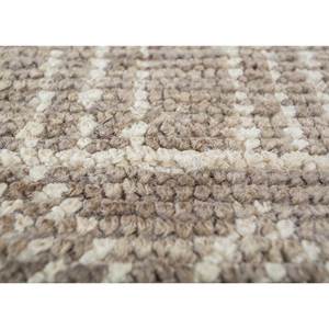 พรมปูพื้นลายเรขาคณิตสีเบจและสีน้ำตาล ทำด้วยมือจากปอกระเจาและป่าน สำหรับใช้ในบ้าน รุ่น PKJT-49 - Product Image 3