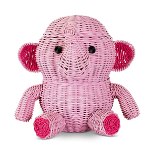 Wholesale kids accessories piggy rattan basket <b>bin</b> hand woven storage <b>lid</b> baskets room container <b>bins</b> - Product Image 3