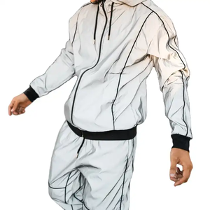 Customized Nylon Waterproof Reflective <b>Tracksuit</b>/Sweatsuit Men's/Women's Casual Zipper Suit Two-Piece Design - Product Image 4