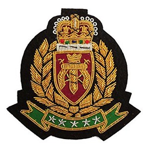 Insignia de escudo de bolsillo bordada de alambre de oro personalizada de alta calidad, Blazer magnético, filas de tela con decoración de logotipo - Product Image 1