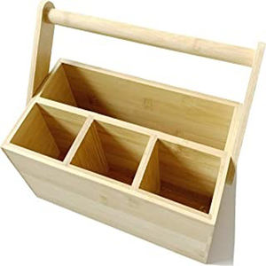Couverts de rangement en bois pour intérieur et extérieur Condiments Couverts et ustensiles Caddy Organisateur de cuisine Caddy en bois pour le stockage - Product Image 6