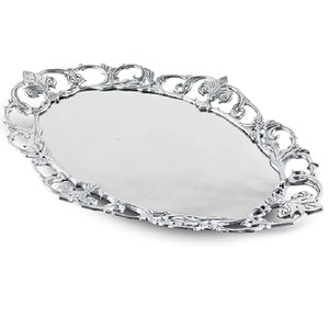 New Hot Sale Designed Metal Round Shaped Platter With Handle <b>Home</b> <b>Essential</b> Dining Table Indoor Parties Decorative Food Dish - Product Image 3