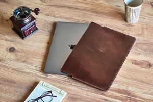 Vente chaude housse en cuir véritable Vintage classique luxe étui de protection pour ordinateur portable pour Macbook Air/Pro LS-0133 - Product Image 2