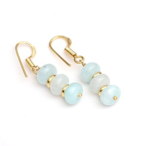 Handmade Aquamarine Gemstone Dangle <b>Earrings</b> with Gold Spacer Beads Findings & Plated Hook-Fashion Dangle <b>Earrings</b> - Product Image 3