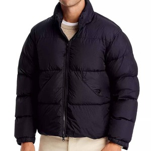 Vente en gros personnalisée de haute qualité Rembourrage à capuche amovible pour l'hiver Veste décontractée pour hommes Tissu d'hiver de couleur noire - Product Image 6
