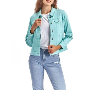 Veste en jean légère et respirante sur mesure pour femmes, meilleure vente de veste en jean pour femmes à manches longues - Product Image 2