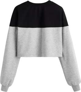 เสื้อครอปแขนยาวลำลองของผู้หญิงเสื้อมีฮู้ดผ้าฟลีซเสื้อสวมหัวมีชายเสื้อสเวตเชิ้ตแฟชั่นขนาด XS - Product Image 1