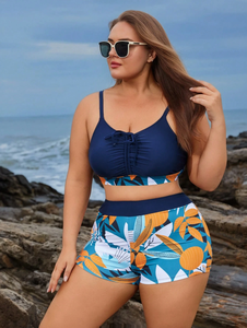 <span class=keywords><strong>Maillot</strong></span> <span class=keywords><strong>de</strong></span> <span class=keywords><strong>bain</strong></span> sexy pour femmes, <span class=keywords><strong>boxer</strong></span> fendu <span class=keywords><strong>taille</strong></span> <span class=keywords><strong>haute</strong></span>, ensemble 2 pièces imprimé tendance pour femmes, disponible en 4XL 3XL avec logo sur le devant - Product Image 2