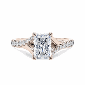 Bague de fiançailles en diamant taille radiant pour femme - Product Image 5