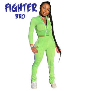 Ropa de algodón con cremallera Sudadera con capucha conjunto liso de algodón jogging traje deportivo de mujer Conjunto de sudadera de algodón ropa atlética - Product Image 5