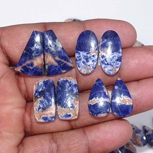 Preciosos Cabujones de Cuarzo Sodalita Natural de Diferentes Formas y Tamaños, Alta Calidad, Tamaños Personalizables para la Creación de Joyería Femenina - Product Image 2