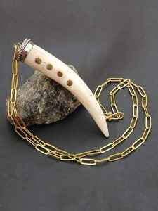 Colgante de collar hecho a mano, colgante de hueso de búfalo real con diseño hecho a mano, joyería de cuerno de búfalo DE LA India por glowin fashion - Product Image 4