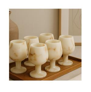 Vaso de mármol hecho a mano, vaso de mármol blanco, vaso de mármol Premium para uso doméstico y en la cocina - Product Image 1