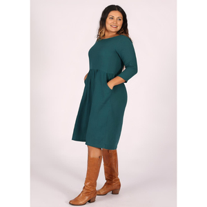 Robe bohème en coton 100% Avery, turquoise, décontractée, streetwear, longueur genoux, motif uni, tissée, lavable, pour le printemps, l'été, l'automne, ODM - Product Image 2