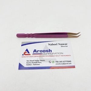 Vente en gros de cils professionnels de volume russe violet or rose en acier inoxydable massif Dumont Grip cils avec logo personnalisé - Product Image 2