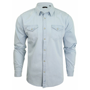 Chemises en jean décontractées de haute qualité pour hommes, chemise en jean en coton à vendre - Product Image 3