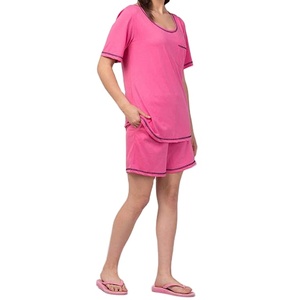 Conjunto de Dos Piezas para Mujer, Top de Manga Larga y Pantalones Cortos, Verano, Poliéster/Algodón, Bordado, Ecológico, con Capucha, Corte Regular, Color Liso, Casual 2026 - Product Image 1