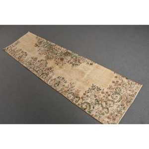 Vintage <b>Runner</b> Rug, 2.1x7.1 ft Turkish Rug, <b>Green</b> Wool Rug - Product Image 1