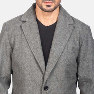 Manteau gris en laine à simple boutonnage pour homme Petrillo - Product Image 6