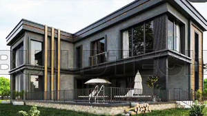 Villa Moderna de 2 Pisos <span class=keywords><strong>con</strong></span> Estructura de Acero, Casa de Retiro Elegante de 3 Dormitorios, Casa de Paneles de Hormigón <span class=keywords><strong>con</strong></span> <span class=keywords><strong>Piscina</strong></span> Privada y Balcón - Product Image 4