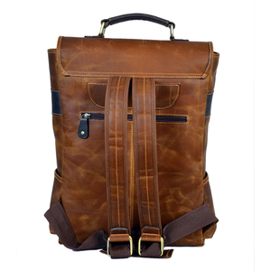 Vintage Fashionable PU <b>Leather</b> PC <b>Backpack</b> Anti-Theft Waterproof 20-39L <b>Large</b> Capacity Travel Unisex Daily Carry - Product Image 4