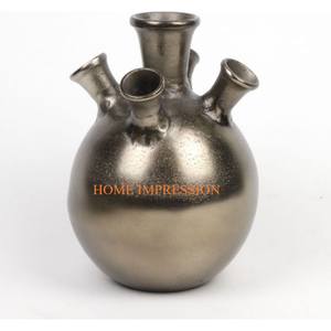 Jarrones clásicos de lujo pulidos en oro de aluminio, decoración de mesa de regalo de boda, florero y macetas, Juego de 2 jarrones de diferentes tamaños - Product Image 5