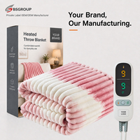 Couverture chauffante électrique en flanelle double face personnalisée, avec contrôle de la température, design matelassé, pour l'hiver, taille Queen/King, lavable en machine